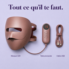 Contenu : masque LED, télécommande, câble USB