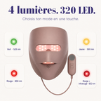 4 lumières : vert 525 nm, jaune 590 nm, rouge 660 nm, rouge et infrarouge 850 nm