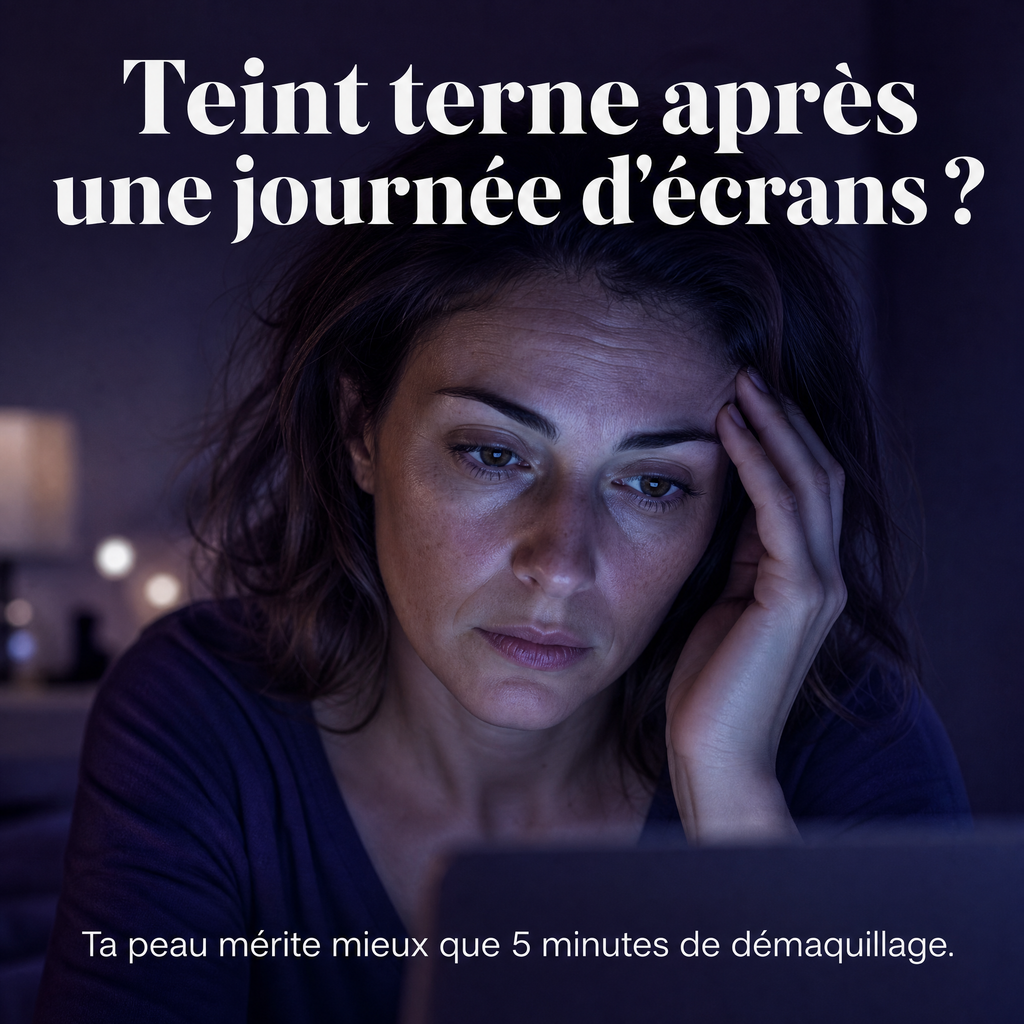 Teint terne après une journée d'écrans